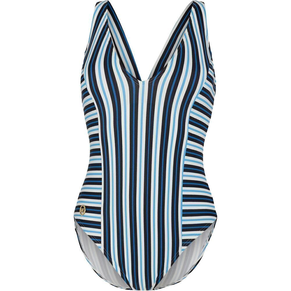 Michael Kors Women's Marine Stripe V-Neck One Pice Swimsuit Size 6 Coastal - Picture 7 of 9